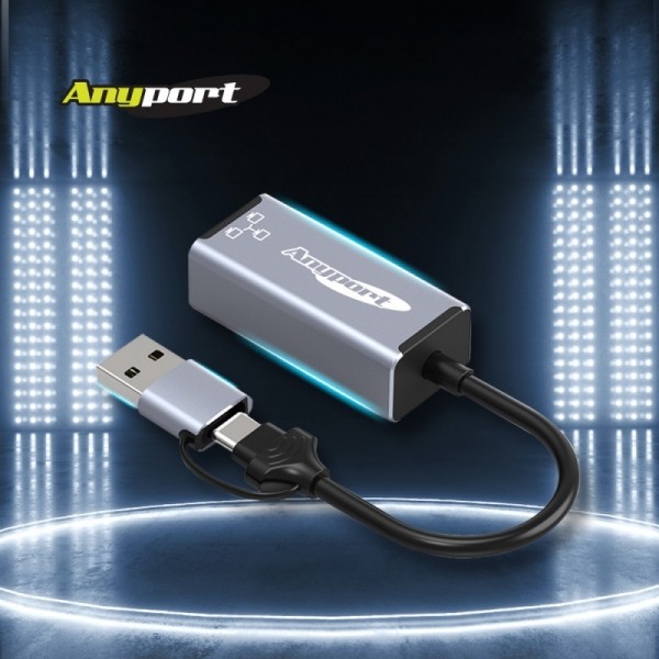 파이버마트,PC주변기기 > 랜카드/동글/USB카드,[AP-UC31GLAN] ANYPORT 2 IN 1 메탈바디 기가비트랜카드 콤보,2 IN 1 기가비트 랜카드 콤보 / USB 3.0 / Type-C to GIGA LANCARD / 알루미늄바디