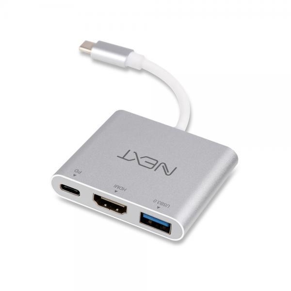 파이버마트,통신장비 > NEXT > 변환컨버터,NEXT-411TCH / Type-C to HDMI확장,USB3.0확장,PD충전,Type-C to HDMI/USB3.0/PD 3 in 1 Adapter / HDMI 화면확장, USB3.0확장포트, PD충전포트