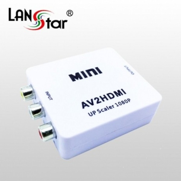 파이버마트,PC주변기기 > 변환컨버터,[LANstar] AV컨버터(AV to HDMI), 3RCA/F To HDMI/F, 양방향 불가 [30168] LS-AV2HD,3RCA/F To HDMI/F, 양방향 불가, 1080P Full HD 3D 지원