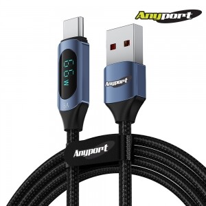 애니포트 USB-A TO C 66W 디스플레이 안드로이드오토 고속충전케이블 AP-UTCD66W 2M