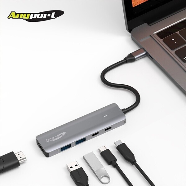 파이버마트,PC주변기기 > PC주변용품 > USB허브,애니포트 AP-TC560 (USB허브/5포트) 무전원/C타입],PD100W / HDMI 4K60Hz / USB 3.0 2PORT / TYPE-C 데이터 1PORT / 삼성덱스호환 / OTT서비스 미러링지원 / HDCP2.0 / 아이폰15호환 / USBC타입허브 / USB3.0(5Gbps)